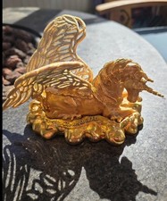 Kirks Folly Cloudwalker Pegasus Unicorn Pink Enamel Trinket Jewelry Ring Box picture