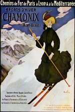 French Ski Poster 🎿 Chamonix (1900s) 24x36” - Rare Reprint 🤯💯 picture