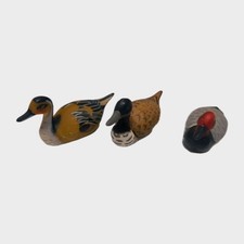 ENESCO Redhead Mallard Duck Figurines 3 inch Set Of 3 Cottagecore Vintage picture