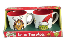 Dr Seuss The Grinch and Max Set of Two Ceramic Double-side Mugs 65th Anniversary picture