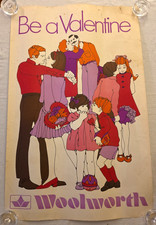 C.1970 Woolworth Be a Valentine Store Poster Pop Art Vintage Advertising picture