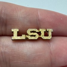 Louisiana State University LSU Lapel Pin Gold Tone College Tigers Vintage picture