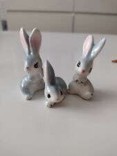 Rare Patsy Family Miniature  Bunny Rabbit Figurines, Vintage Bone China Bunnies picture