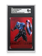 2013 Marvel Fleer Retro RED Precious Metal Gems PMG Captain America/100 #9 SGC 9 picture