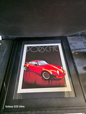 Vintage 1986 Roger Andrews Red Porsche 911 Turbo Framed Art Print Kaplan Co picture