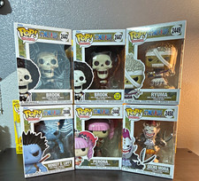 Funko Pop One Piece Vinyl Mixed Lot (6) Brook #2447 x2, Luffy #2446 GITD picture