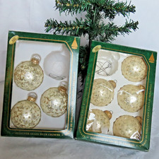 Lot 8 VTG Christmas By Krebs Ivory Lacey & Glittery  Lacey Vine 1980's White picture