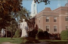 West Hartford CT Town Hall Noah Webster Statue lexicographer vintage postcard picture