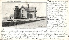 Wellfleet MA Mayo's Beach Lighthouse Goss c1900 Private Mailing Card bhn picture