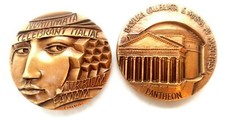 The Pantheon in Rome Collectible Bronze Medal, Made in Milan, Italy, Stamped picture