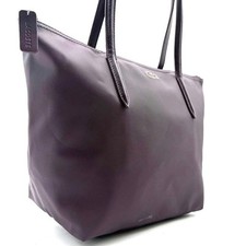 Lacoste Tote Bag A4 Stowable Nylon Purple Logo Women Rare French Model LImited E picture