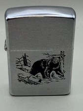Black Bear Wildlife Vintage 1991 Chrome Zippo Lighter New picture