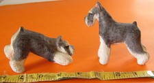 2 Lori Bush Miniature Schnauzer  PLAY BOW, STANDING SHOW STANCE Sculptures 4.5