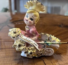 Vintage Napco Japan November Chrysanthemum Flower Girl Figurine 1950s picture