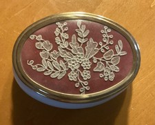 Antique 19th C. Belgian Point de Rose Lace Vanity Box – Authentic Handmade picture