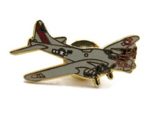 Vintage WWII B-17 Flying Fortress Bomber Lapel Pin USAAF 91st Bomb Group Enamel picture