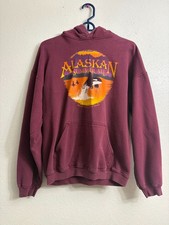 Alaskan Summer Ale Orca Whale Hoodie Gildan Large Burgundy Beer Juneau Alaska picture