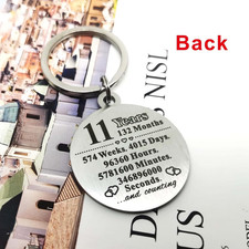 11Th Anniversary Keychain Gifts, Steel Engraved 11 Year Anniversary Decoratio... picture