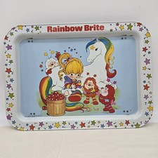 Vtg 1983 Rainbow Brite Metal Folding TV Tray Table Hallmark Starlite Sprite  picture