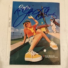 Early Jenny McCarthy in person signed promo sheet with POA. Signed late 90's picture