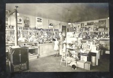 REAL PHOTO PLEASANTON TEXAS GROCERY STORE INTERIOR POSTCARD COPY picture