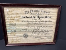 Ancient Arabic Order of the Nobles of the Mystic Shrine/Shriners/Membership Cert picture