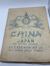 WWII China Japan Map Folding Vintage Pacific Theater HEC Robinson Sydney Origina picture