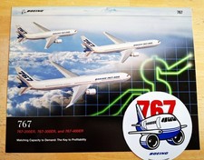 BOEING 767-200ER 767-300ER 767-400ER Profile Brochure + & 767 Sticker picture