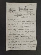 1930s antique HOTEL BRANDON pecos tx TRAVEL LETTER framingham ma ELORA UNDERWOOD picture