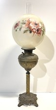 Antique Bradley & Hubbard B&H Oil Lamp With Shade And Chimney picture