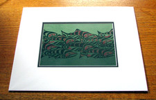 REUNION Spawning Salmon, Salish art by Andy Everson - 11