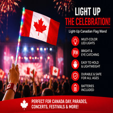 Canadian flag led light-up wands (10PK) picture