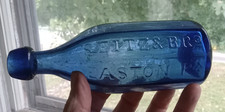 IRON PONTIL 8 SIDED SEITZ PREMIUM MINERAL WATERS EASTON,PA 1850s COBALT SODA picture
