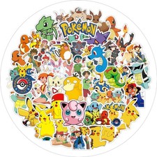 Pokemon Stickers 50 Pc Pack Set Waterproof Decal Lot Bulk Pikachu - US Seller picture