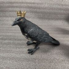 Mackenzie Childs CROWNED CROW COURTLY CHECK  Resin Raven Bird Figurine picture