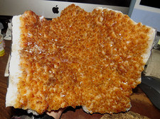 LG. AAA GRADE CITRINE CRYSTAL CLUSTER GEODE FROM BRAZIL CATHEDRAL picture