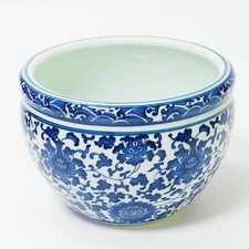 Blue and White Chinoiserie Planter, Blue and White Flower Pot for Indoor Plants, picture