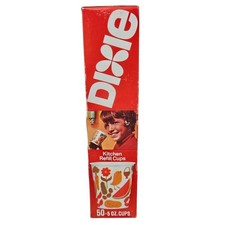 Vintage 1976 Dixie Kitchen Refill Cups Dixie 50 Count 5oz Floral Fruit Pattern picture