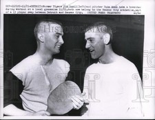 1957 Press Photo KC Athletics Jim Small & pitcher Duke Maas former Tigers picture