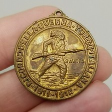 Vintage Ricardo Della Guerra Turco Italiana 1911 1912 Sovia Pendant Medal Fob picture