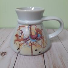 Vintage Otagiri Japan No Spill Coffee Mug Cup Carousel Horse Wide Bottom picture