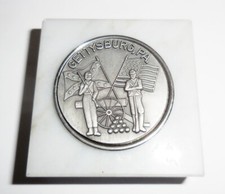 VINTAGE CIVIL WAR PEWTER TOKEN PAPERWEIGHT GETTTYSBURG PA MARBLE CONFEDERATE picture