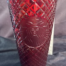 Starbucks Tumbler Large 24Oz Red Shinning Diamond Studded Cup No straw Freeship picture