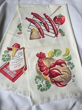 Vintage Lobster Steak Cookout Tablerunner Towel BBQ Fabric Cotton picture