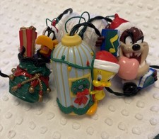VTG Lot Of 3 Looney Tunes Lighted Christmas Ornaments Tasmanian, Daffy, Tweety picture