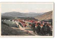 Yellowstone Park Wyoming WY Postcard 1915-1930 Fort Yellowstone General View picture