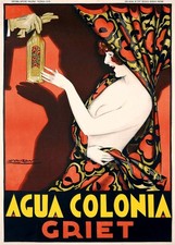 Agua Colonia Griet Vintage Poster c1920s - Rare Reprint 🤯💯 24x36” picture