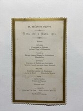 Antique Aristocrat Private Dining Menu Card 27 Belgrave Square 1881 picture