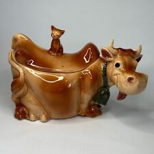 McCoy Elsie the Cow and Winking Cat Cookie Jar, Vintage, W10, Made in USA picture