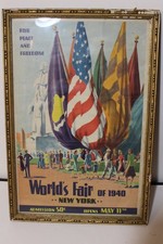 1939/1940 NY World's Fair Peace And Freedom Poster framed. Original, 13 x 20 picture